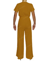 Short Sleeve Wrap Jumpsuit