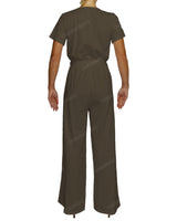 Short Sleeve Wrap Jumpsuit