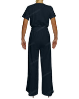Short Sleeve Wrap Jumpsuit