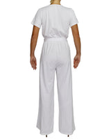 Short Sleeve Wrap Jumpsuit