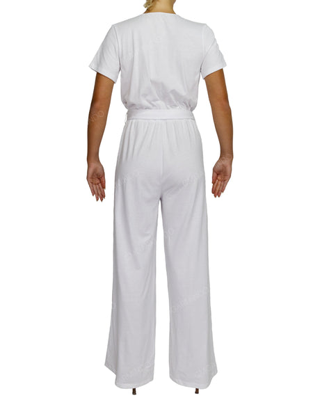 Short Sleeve Wrap Jumpsuit