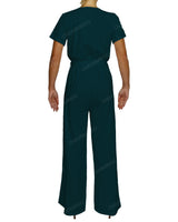 Short Sleeve Wrap Jumpsuit