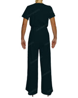 Short Sleeve Wrap Jumpsuit