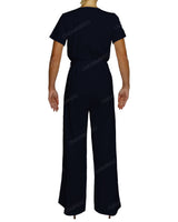 Short Sleeve Wrap Jumpsuit
