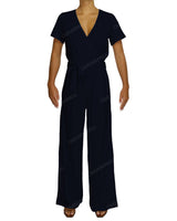 Short Sleeve Wrap Jumpsuit