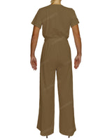 Short Sleeve Wrap Jumpsuit