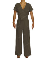 Short Sleeve Wrap Jumpsuit