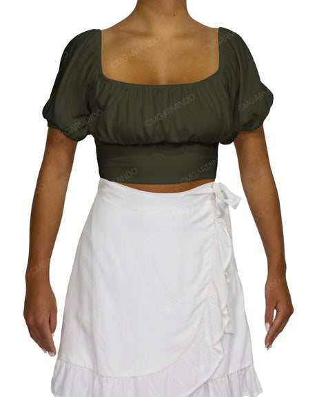 Puff Sleeve Crop Top
