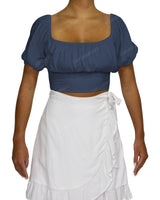Puff Sleeve Crop Top