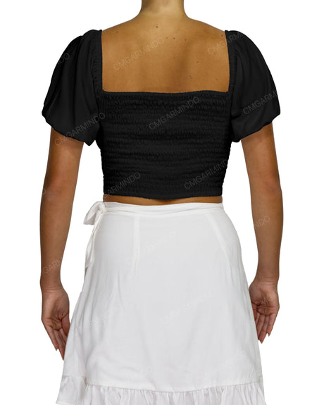 Puff Sleeve Crop Top
