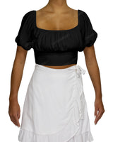 Puff Sleeve Crop Top
