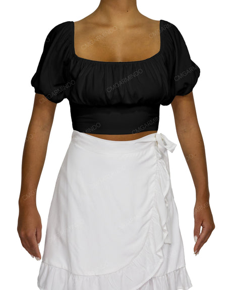 Puff Sleeve Crop Top