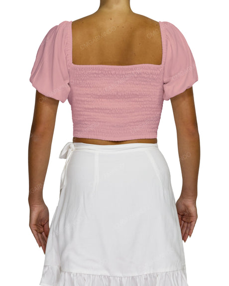 Puff Sleeve Crop Top