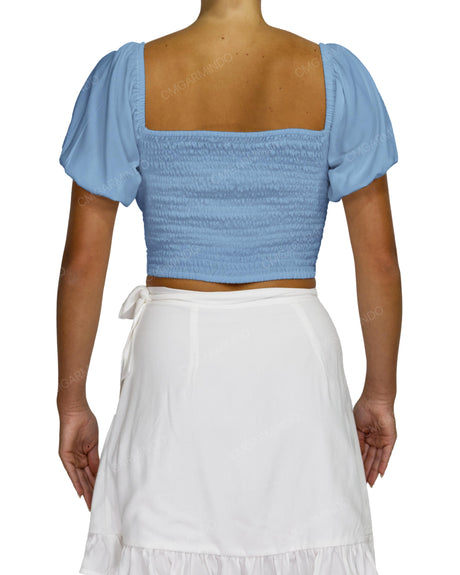 Puff Sleeve Crop Top