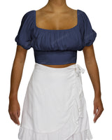Puff Sleeve Crop Top