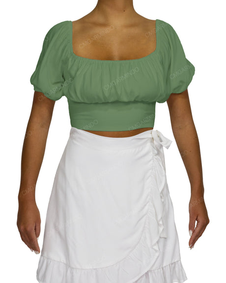 Puff Sleeve Crop Top