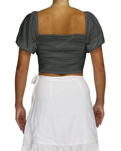 Puff Sleeve Crop Top