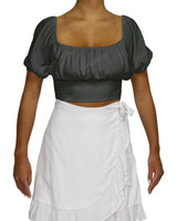 Puff Sleeve Crop Top