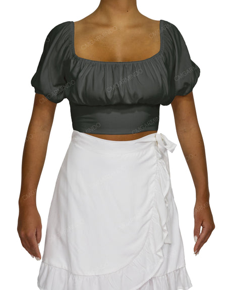 Puff Sleeve Crop Top