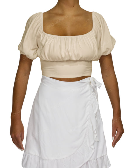 Puff Sleeve Crop Top