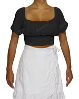 Puff Sleeve Crop Top