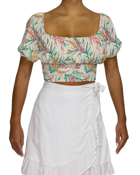 Puff Sleeve Crop Top