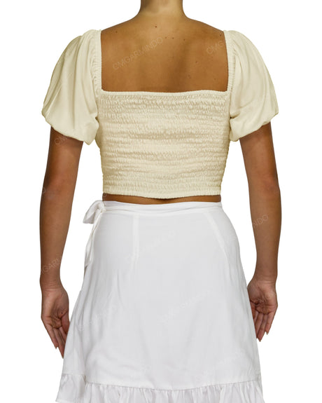Puff Sleeve Crop Top