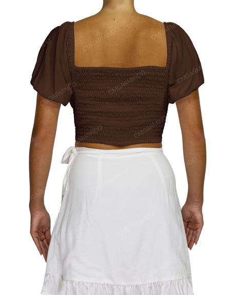 Puff Sleeve Crop Top