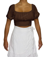 Puff Sleeve Crop Top