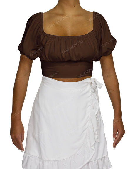 Puff Sleeve Crop Top
