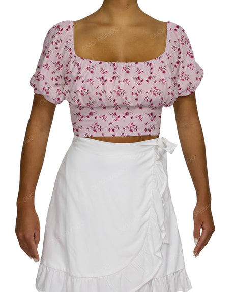 Puff Sleeve Crop Top
