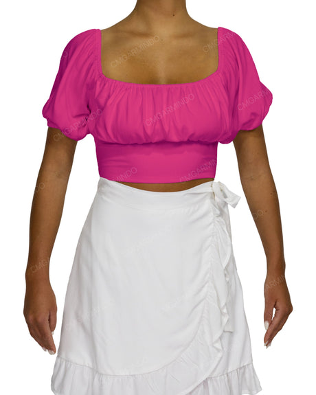 Puff Sleeve Crop Top