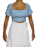 Puff Sleeve Crop Top