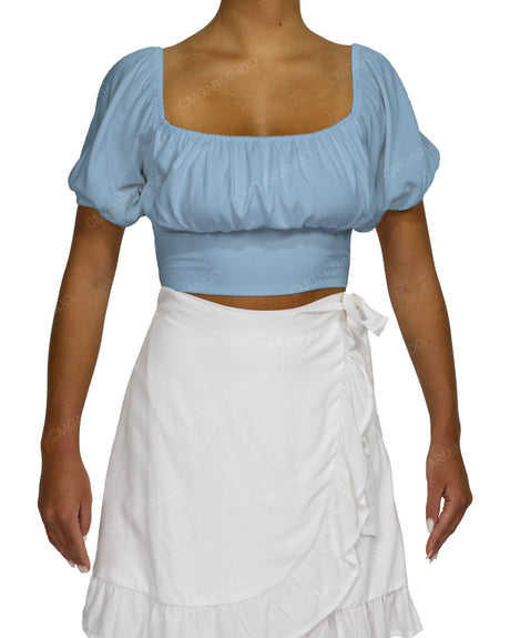 Puff Sleeve Crop Top