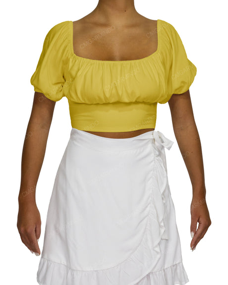 Puff Sleeve Crop Top