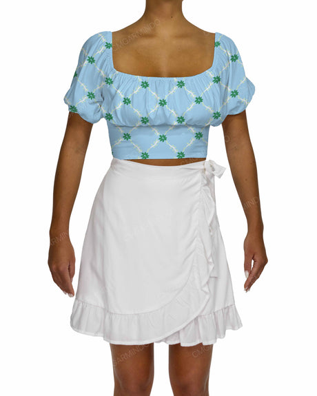 Puff Sleeve Crop Top