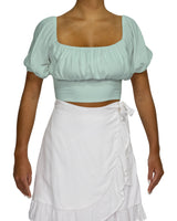 Puff Sleeve Crop Top