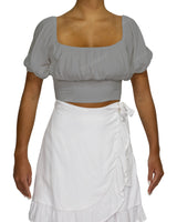 Puff Sleeve Crop Top