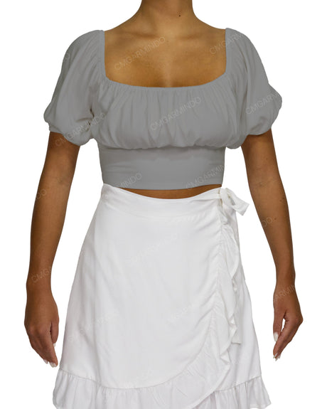 Puff Sleeve Crop Top