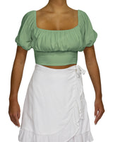 Puff Sleeve Crop Top