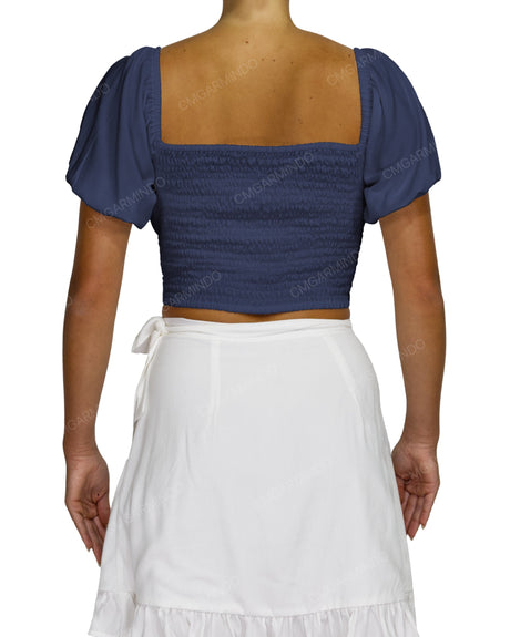 Puff Sleeve Crop Top