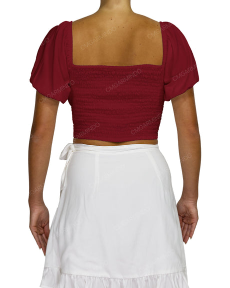 Puff Sleeve Crop Top