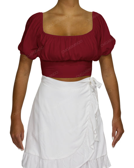 Puff Sleeve Crop Top