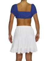Puff Sleeve Tie Front Crop Top