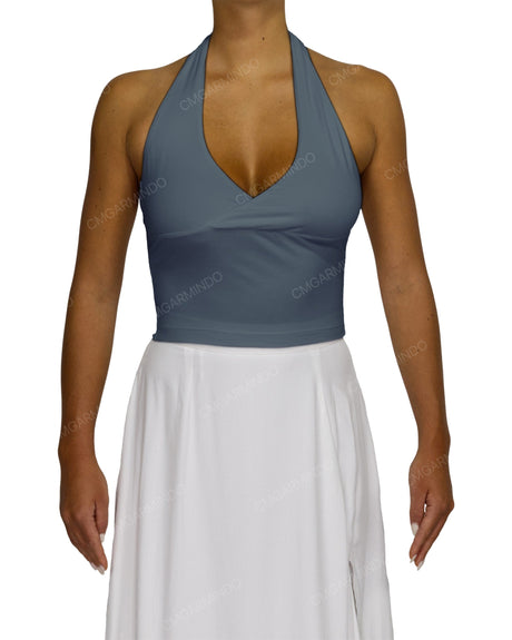 Wrap Fitted Halter Top