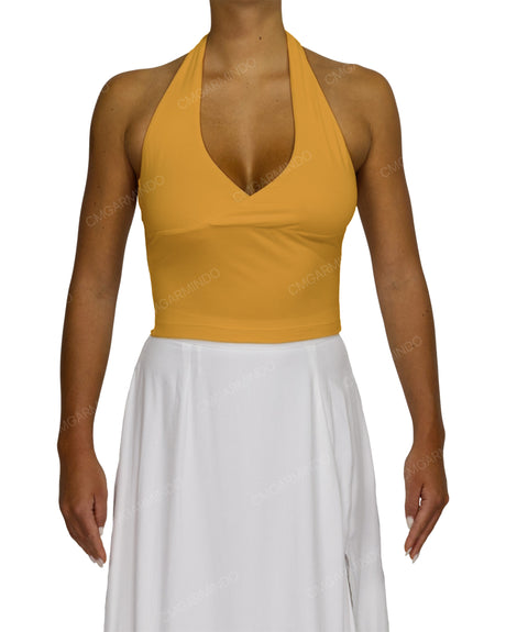 Wrap Fitted Halter Top