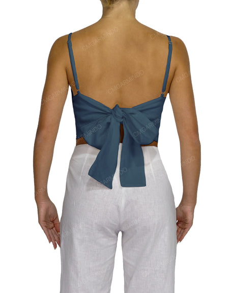 Sleeveless Tie Back Crop Top