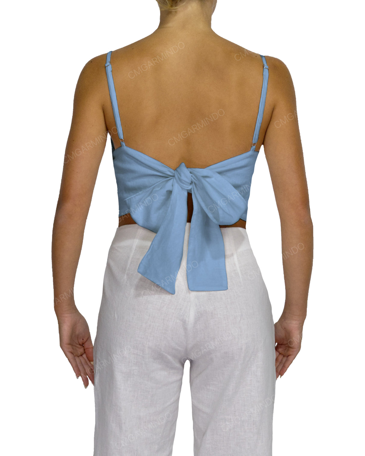Sleeveless Tie Back Crop Top