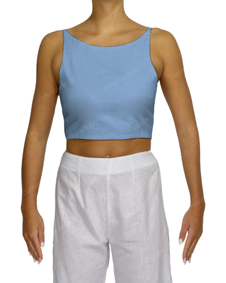 Sleeveless Tie Back Crop Top