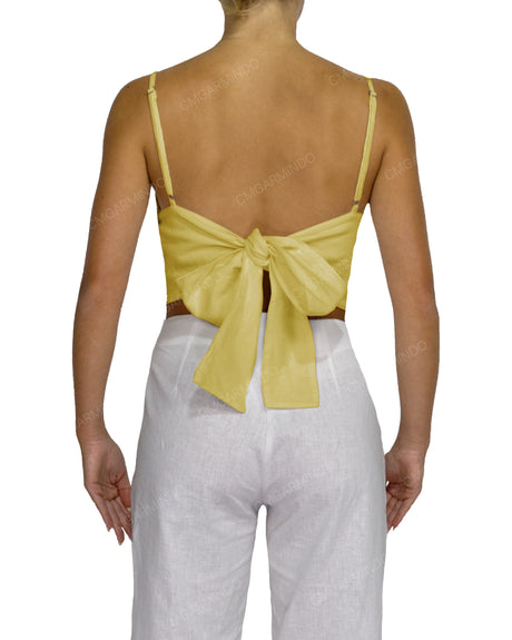 Sleeveless Tie Back Crop Top